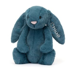 Personalised Bashful Mineral Blue Bunny Medium