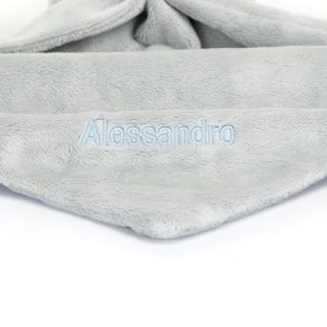 Personalised Bashful Silver Bunny Soother